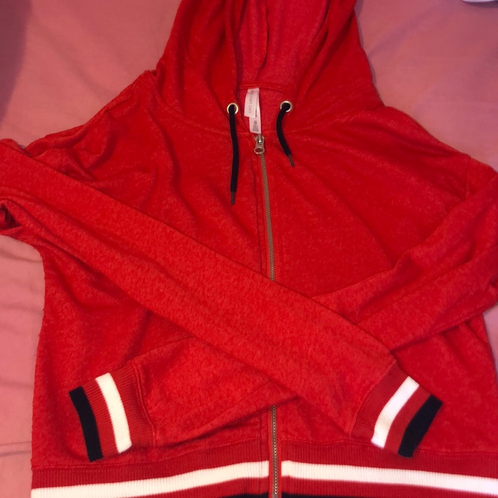 Cropped zip up hoodie